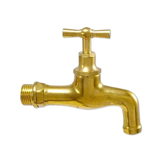Auslaufventil Wasserhahn Gartenhahn 1/2'' aus Messing poliert - mit Knebeloberteil Sale