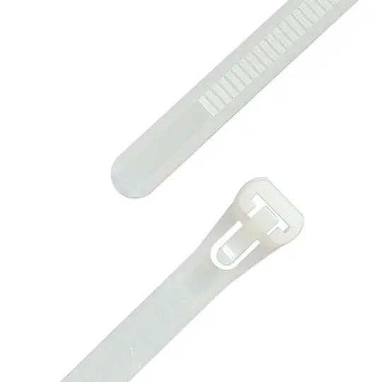 Kabelbinder wiederlösbar 7,6 x 300 mm aus Polyamid 6.6 - Farbe natur - Beutel 100 Stück Kostenloser Versand