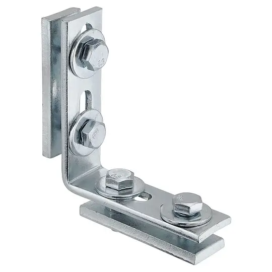 Montagewinkel 90° verzinkt - mit Doppelschiebemuttern - 85 x 25 x 4 mm - für Profil 27/18 und 28/30 Meistverkauft