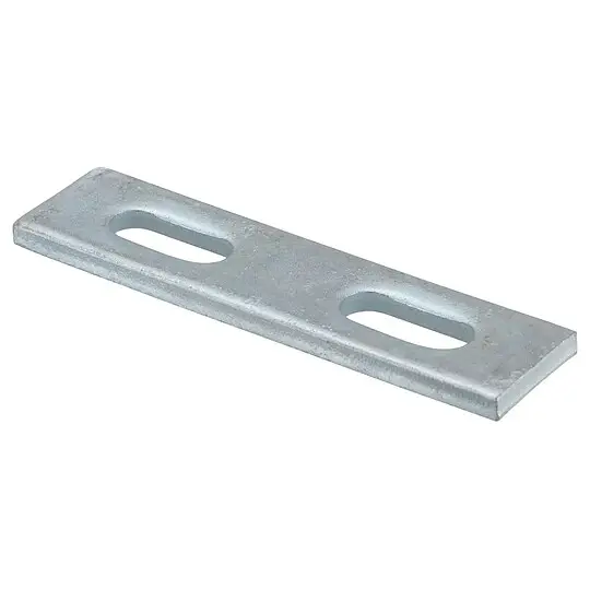 Platte verzinkt - 100 x 25 mm - mit 2 Langlöchern 10 x 25 mm - für Profil 27/18 und 28/30 Heißes Angebot