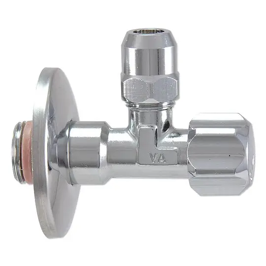 Schneller Versand ALBERTONI Eckventil 1/2'' x 3/8'' - mit selbstd. PTFE-Ring - verchromt - mit Schieberosette (Ø 56 mm)