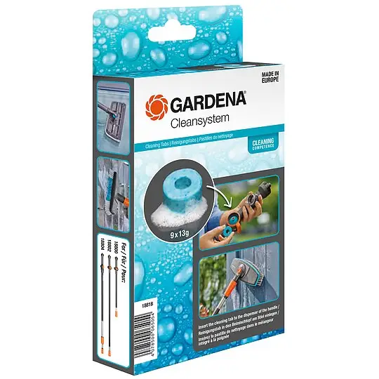 Preiswert Gardena Cleansystem Shampoo, Reinigungstabs für Cleansystem Stiele, Nassreinigung - Set mit 9 Stück - 18818-20