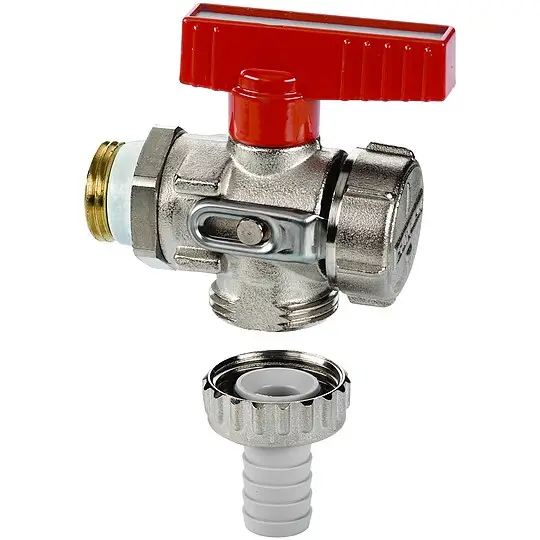 SIMPLEX KFE-Kugelhahn 1/2'' Eckform für Heizung - selbstdichtend - PN16 - vernickelt - Schwermodell Wochenendangebot
