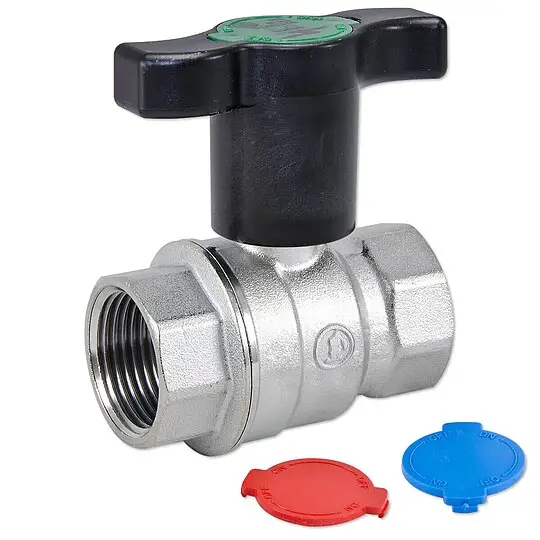 Giacomini Kugelhahn 3/4'' IG x 3/4'' IG - Messing verchromt - mit verlängertem T-Griff - DVGW Aktuell