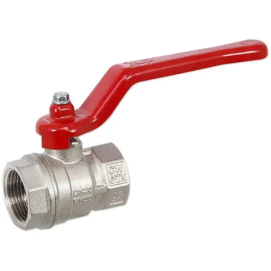 Bestseller Kugelhahn 3/4'' IG x 3/4'' IG - DN 20 - Messing vernickelt - mit Hebelgriff rot