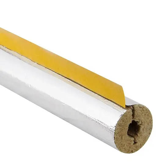 Steinwoll-Rohrschalen alukaschiert für Rohr 15 mm - Dämmschichtdicke 15 mm - geschlitzt - selbstklebend - Länge 1 m - 50% GEG Markenprodukt