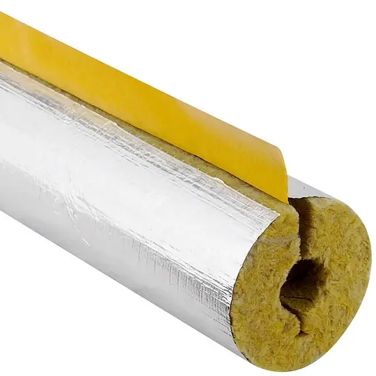 Steinwoll-Rohrschalen alukaschiert für Rohr 18 mm - Dämmschichtdicke 23 mm - geschlitzt - selbstklebend - Länge 1 m - 100% GEG Saisonangebot