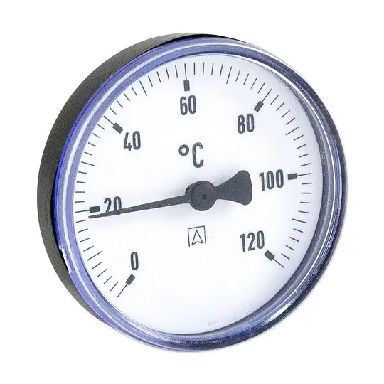 Super-Preis AFRISO Bimetall-Thermometer - Gehäuse ABS-Kunststoff schwarz (Ø 63 mm), 1/2'' x 40 mm, Skala 0-120 °C, SCHWARZ