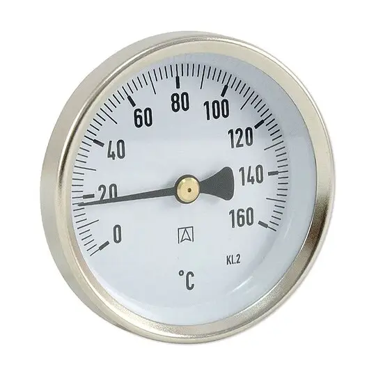 Angebot AFRISO Bimetall-Solar-Thermometer - Gehäuse Stahlblech verzinkt (Ø 63 mm), 1/2'' x 40 mm, Skala 0-160 °C, SCHWARZ