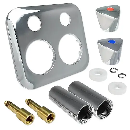 Aufputz-Set DUO für ZENNER Unterputz-Montageblock 2'' - chrom - 126401 Schnäppchen