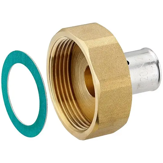 Press-Verschraubung mit Überwurfmutter 1 1/2'' IG - flachdichtend - für Alu-Verbundrohr 20 x 2,0 mm Markenprodukt