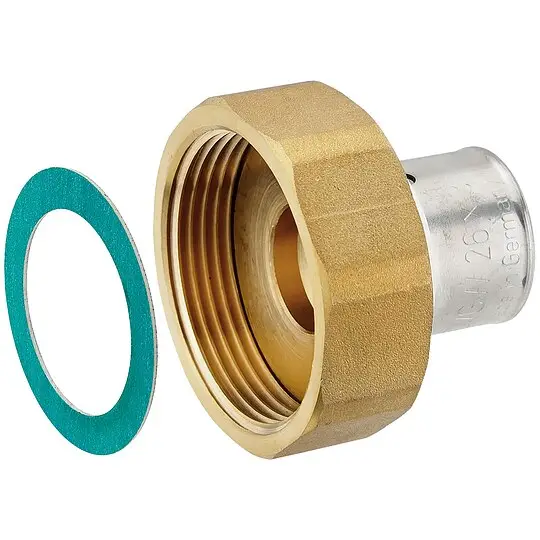 Press-Verschraubung mit Überwurfmutter 1 1/2'' IG - flachdichtend - für Alu-Verbundrohr 26 x 3,0 mm Aktuell
