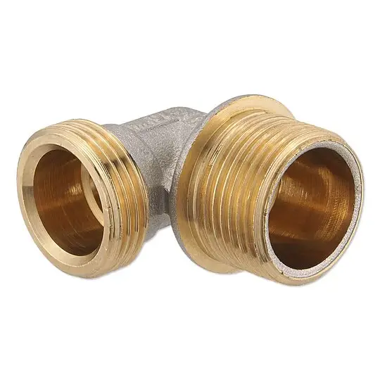 Messing Winkel für Klemmringverschraubung 3/4'' Eurokonus - 3/4'' AG Echt