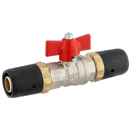 Angebot Steck-Kugelhahn 20 x 2 für Heizung - Flügelgriff rot für Mehrschicht-Verbundrohr