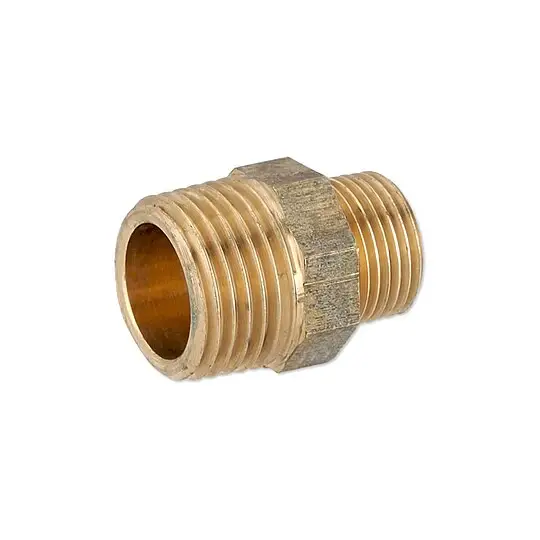 Rabatt Rotguss Gewindefitting-Reduktionsnippel 1/2'' AG x 3/8'' AG - mit Sechskant