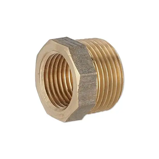 Rotguss Gewindefitting-Reduzierstück 3/4'' AG x 1/2'' IG - mit Sechskant Kostenloser Versand