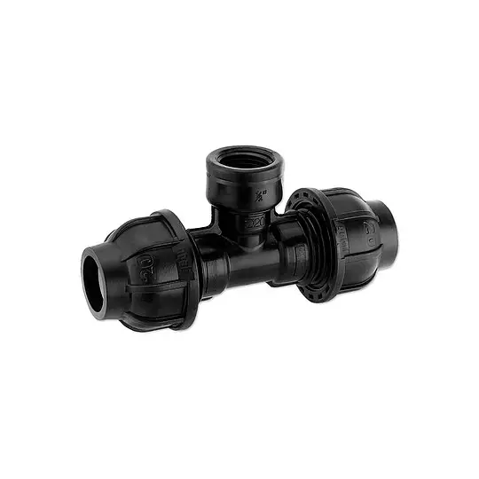 GEBO-Plast-Klemmverbinder T-Stück 20 mm x 1/2'' Innengewinde x 20 mm - für PE-Rohre - 13042001 Wochenendangebot