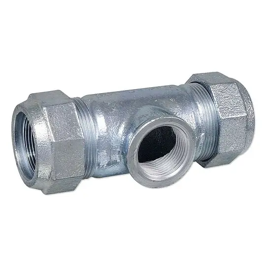 GEBO-Temperguss-Klemmverbinder für Stahlrohre - T-Stück 33,7 mm x 1'' IG - 01.150.04.03 Online Kaufen