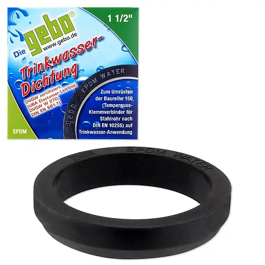 GEBO-Gummiformring 1 1/2'' aus EPDM - zum Umrüsten auf Trinkwasseranwendung bis 25°C Highlight