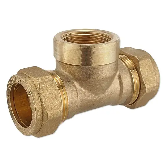 Messing-Klemm-T-Stück für Kupferrohre - 22 x 1/2'' IG x 22 mm für Heizung und Trinkwasser Bestseller