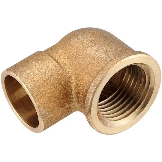 Rotguss-Löt-Winkel 90° - 18 mm - 1/2'' IG - mit DVGW-Zulassung Zertifiziert