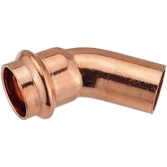 Knallerangebot Press-Bogen 45° - 22 mm - Innen x Außen - für Kupferrohre - DVGW-zertifiziert - für V- & M-Kontur