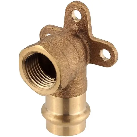 Press-Wandwinkel 90° aus Rotguss - 22 mm - 3/4 Zoll IG für Kupferrohre - DVGW-zertifiziert - für Presskontur V & M Saisonangebot