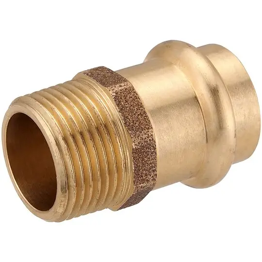 Press-Übergang aus Rotguss 15 mm - 1/2'' AG - für Kupferrohre - DVGW-zertifiziert - für V- & M-Kontur Online Kaufen