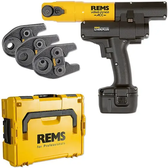Radial-Pressmaschine Mini-Press ACC + Kunststoff-Systemkoffer + 3 Stk. Presszangen Mini TH 16, 20, 26 Bestpreis