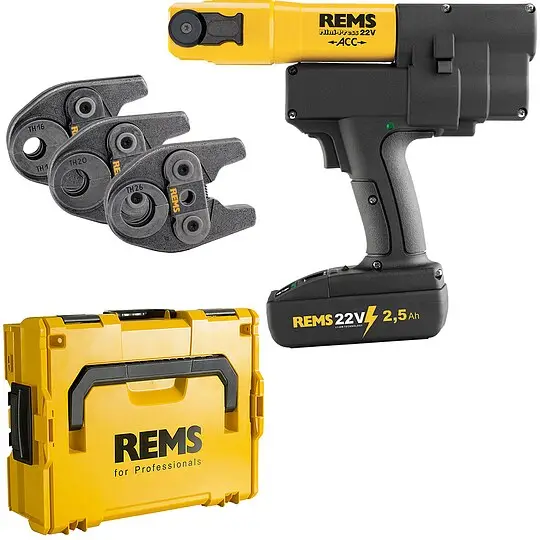 Radial-Pressmaschine Mini-Press 22 V ACC + Kunststoff-Systemkoffer + 3 Stk. Presszangen Mini TH 16, 20, 26 Jetzt Bestellen