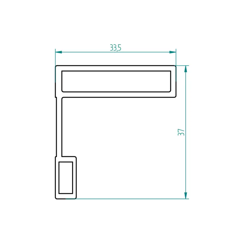 Bestseller Magnetaufnahmeprofil, gerade, senkrecht, 2100 mm,