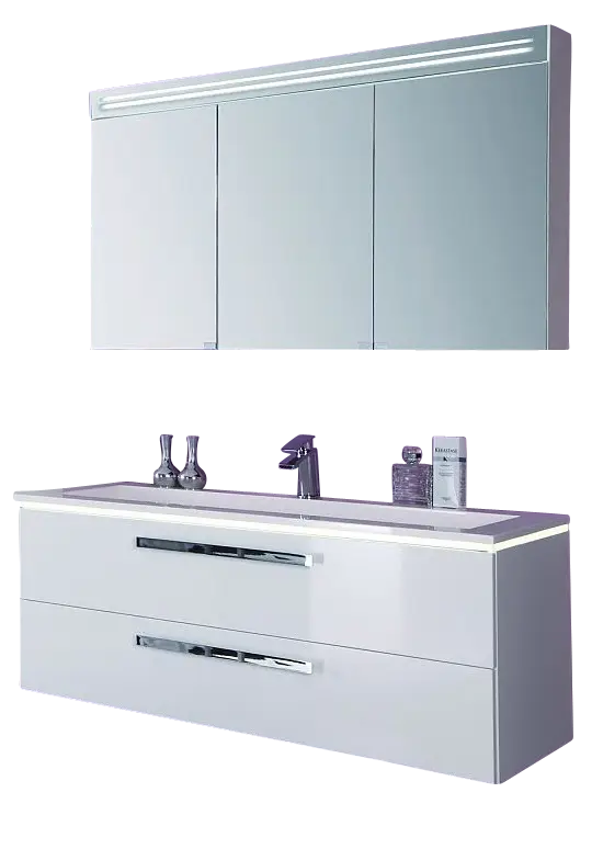 Geprüft Puris Star Line Badmöbel Set 120,6 cm breit kombinierbar – Glas, Einzel- oder Doppelbecken