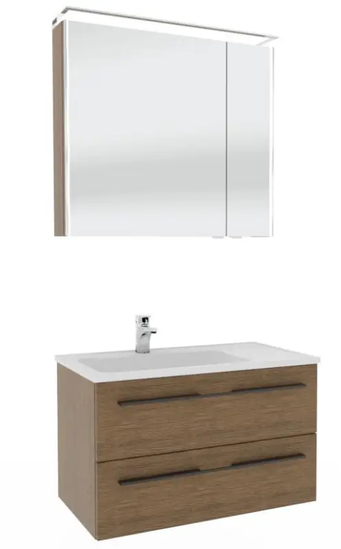 Günstig Marlin 3250star Badmöbel Set mit Ablage rechts - 80 cm breit