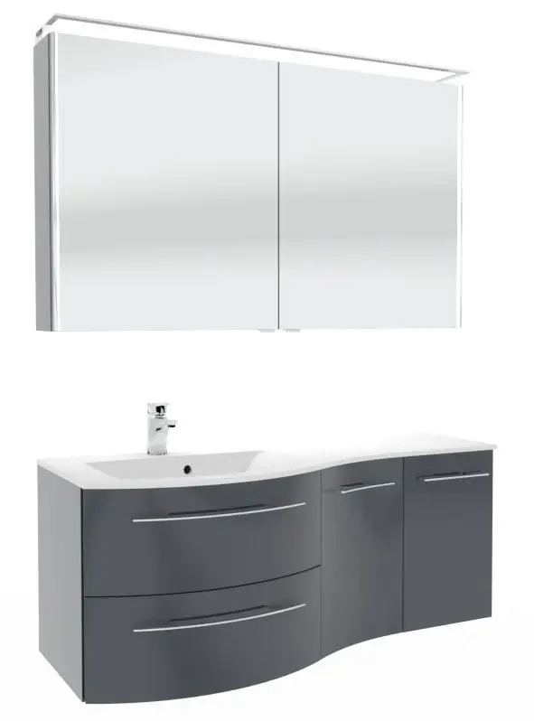 Letzte Chance Marlin 3280cara Badmöbelset 120 cm - Waschtisch links