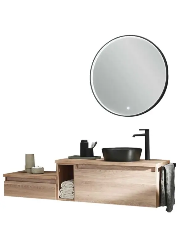 Puris Vialli Badmöbel Set 160 cm breit - Becken rechts Kostenloser Versand