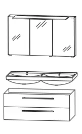 Puris Protection1 Badmöbel-Set, Doppelwaschplatz, 120 cm Wochenendangebot