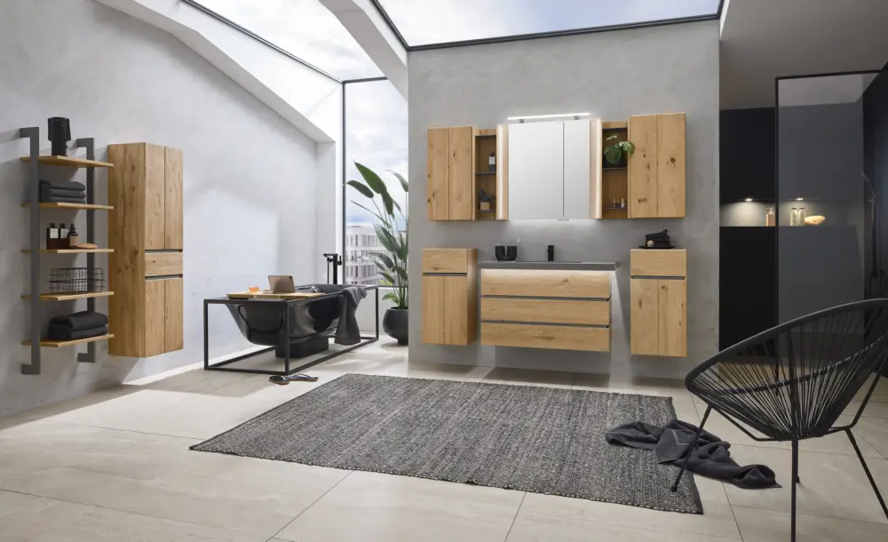 Garantierte Lieferung Thielemeyer Fresh Massivholz Badmöbelset 800589/801589 - 102 cm