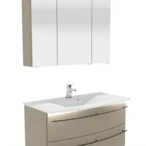 Direktkauf Marlin 3040city Badmöbel Set mit Keramikwaschtisch - 90 cm