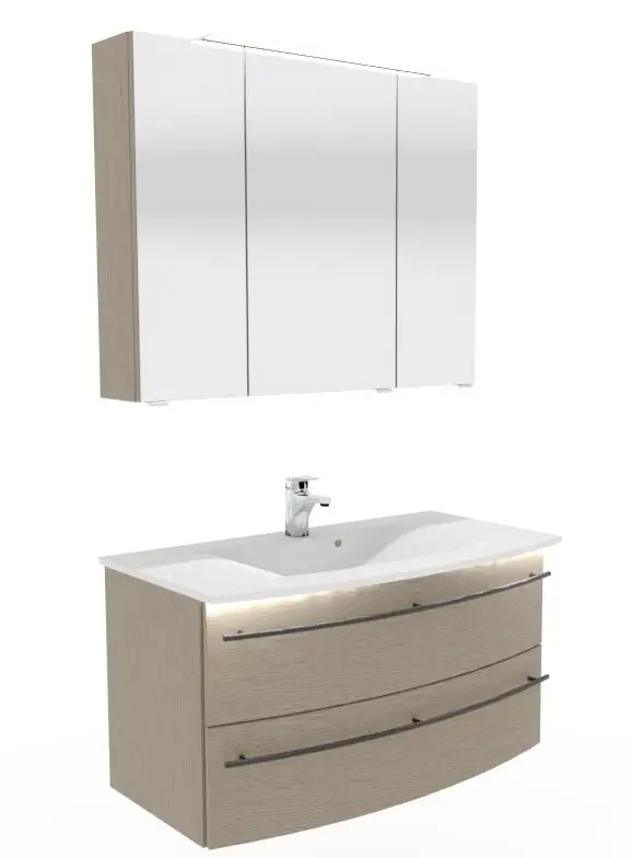 Direktkauf Marlin 3040city Badmöbel Set mit Keramikwaschtisch - 90 cm