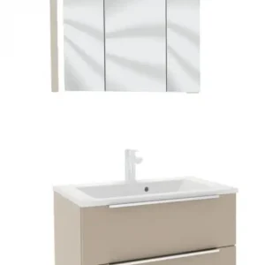 Zertifiziert Puris Fresh Badmöbel Set mit Mineralmarmor- oder Glaswaschtisch - 70 cm
