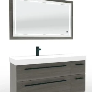 Echt Puris c!mano Badmöbel Set - 120 cm Ablagefläche rechts