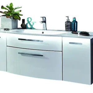 Begrenztes Angebot Puris Linea Waschtisch mit Unterschrank 131,2 cm breit SETLN13 1