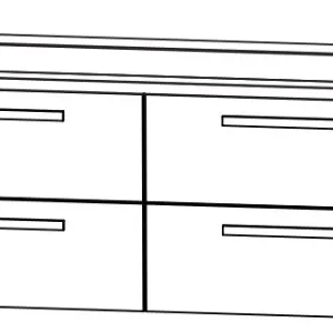 Top-Angebot Puris Star Line Doppelwaschtisch mit Unterschrank 160,6 cm breit – Glas