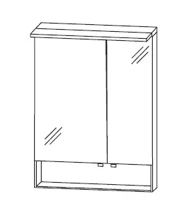 Billig Puris Rounds Spiegelschrank 60 cm S2A5560S3 L/R