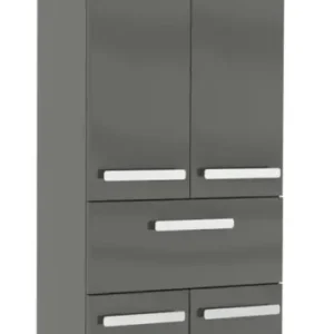 Bestpreis Pelipal 4005 Bad-Hochschrank 60 cm breit - 2 Türen, 1 Auszug, 2 Wäschkippen