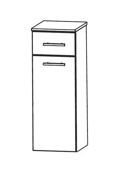Puris Speed Bad-Highboard mit Wäschekippe 40 cm breit HBA554AW Highlight