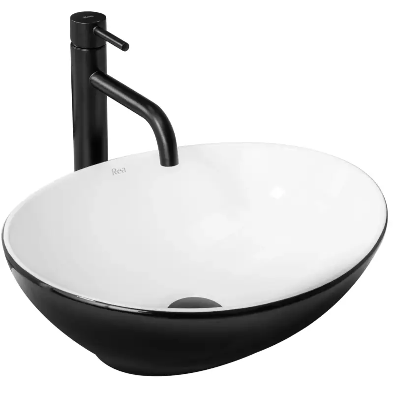 Aufsatzwaschbecken Rea Sofia White Black Preis Gesenkt