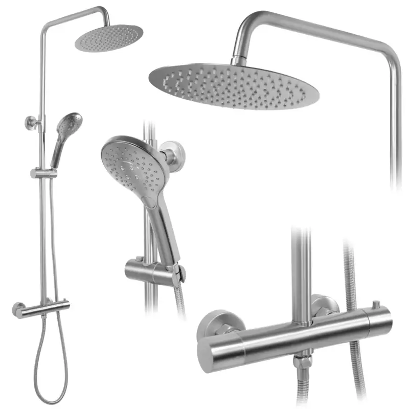 Nur Heute Duschgarnitur mit Thermostat REA VINCENT NICKEL BRUSH INOX
