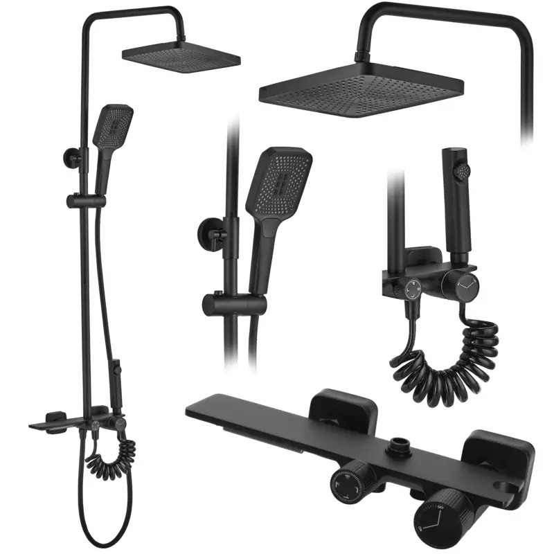 Preisknaller Duschgarnitur REA HELIX Black