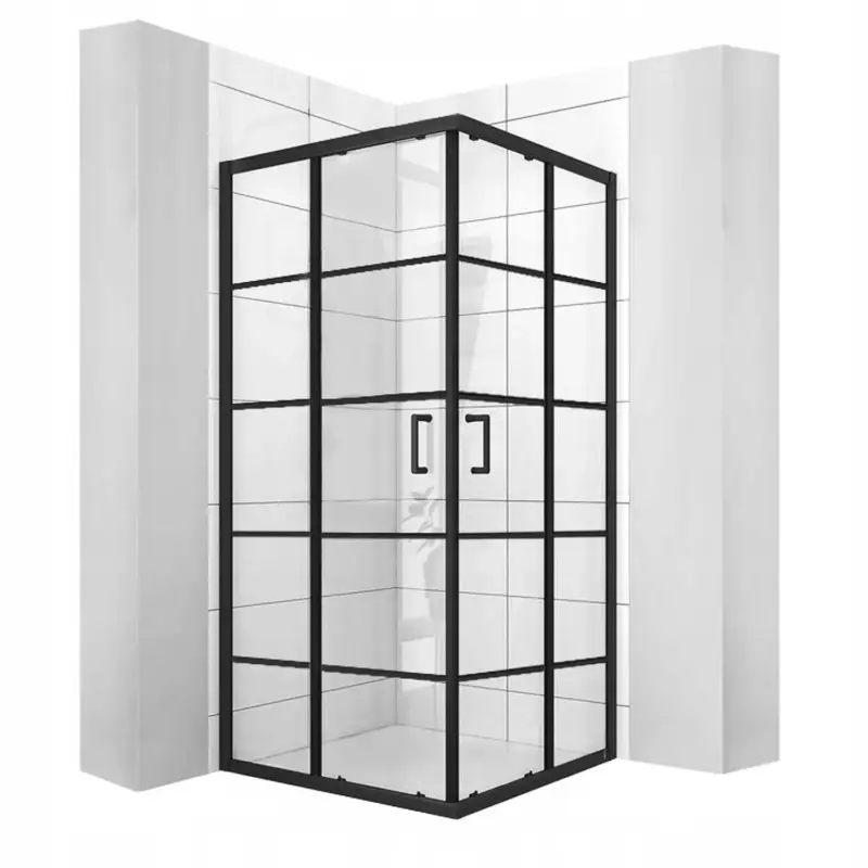 Neue Ware Quadratische Duschkabine calani BLACK DELTA 90x90